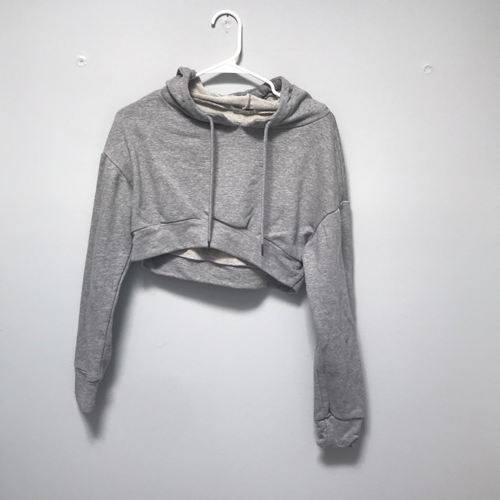 Grey cropped hoodie